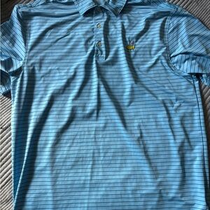 Masters Light Blue Striped Polo Shirt